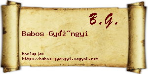 Babos Gyöngyi névjegykártya