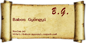 Babos Gyöngyi névjegykártya