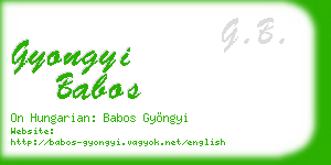 gyongyi babos business card