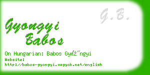 gyongyi babos business card